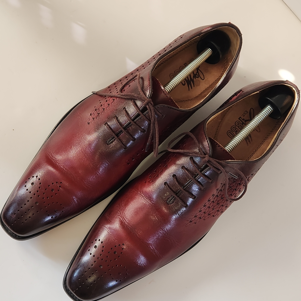 Maison Forte Dress Shoes Men's Shoes Oxfords Classic Burgundy Leather Size 10